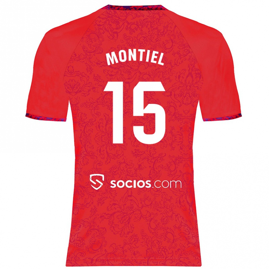 Niño Fútbol Camiseta Gonzalo Montiel #15 Rojo 2ª Equipación 2024/25 Argentina