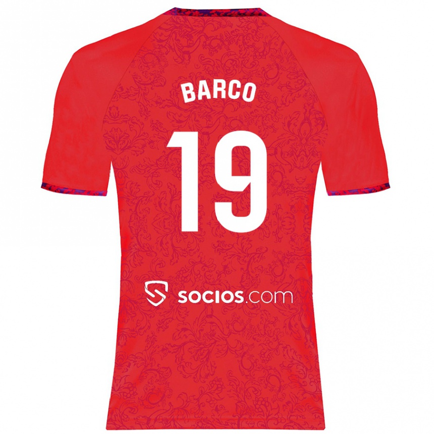 Niño Fútbol Camiseta Valentín Barco #19 Rojo 2ª Equipación 2024/25 Argentina