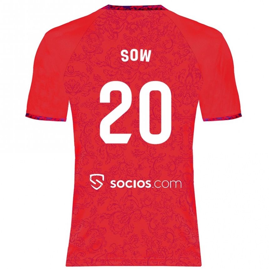 Niño Fútbol Camiseta Djibril Sow #20 Rojo 2ª Equipación 2024/25 Argentina