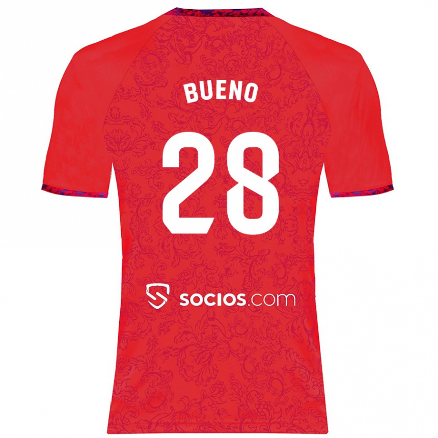 Niño Fútbol Camiseta Manu Bueno #28 Rojo 2ª Equipación 2024/25 Argentina