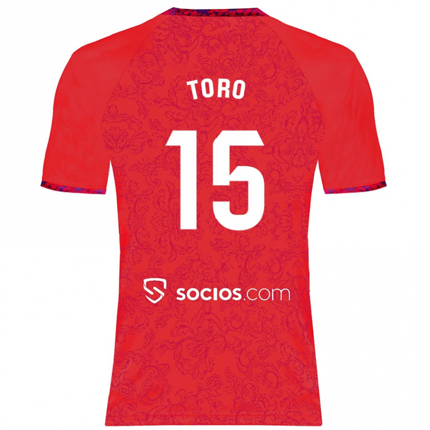 Niño Fútbol Camiseta Juanan Toro #15 Rojo 2ª Equipación 2024/25 Argentina