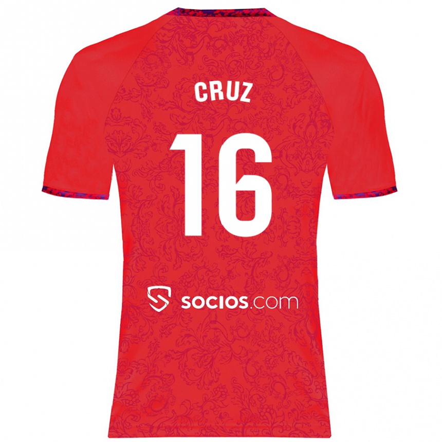 Niño Fútbol Camiseta Jesús Cruz #16 Rojo 2ª Equipación 2024/25 Argentina