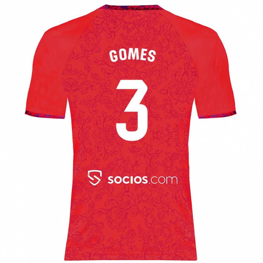 Niño Fútbol Camiseta Diana Gomes #3 Rojo 2ª Equipación 2024/25 Argentina