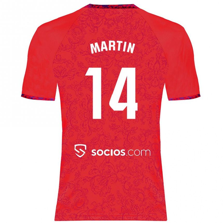 Niño Fútbol Camiseta Nazareth Martín #14 Rojo 2ª Equipación 2024/25 Argentina