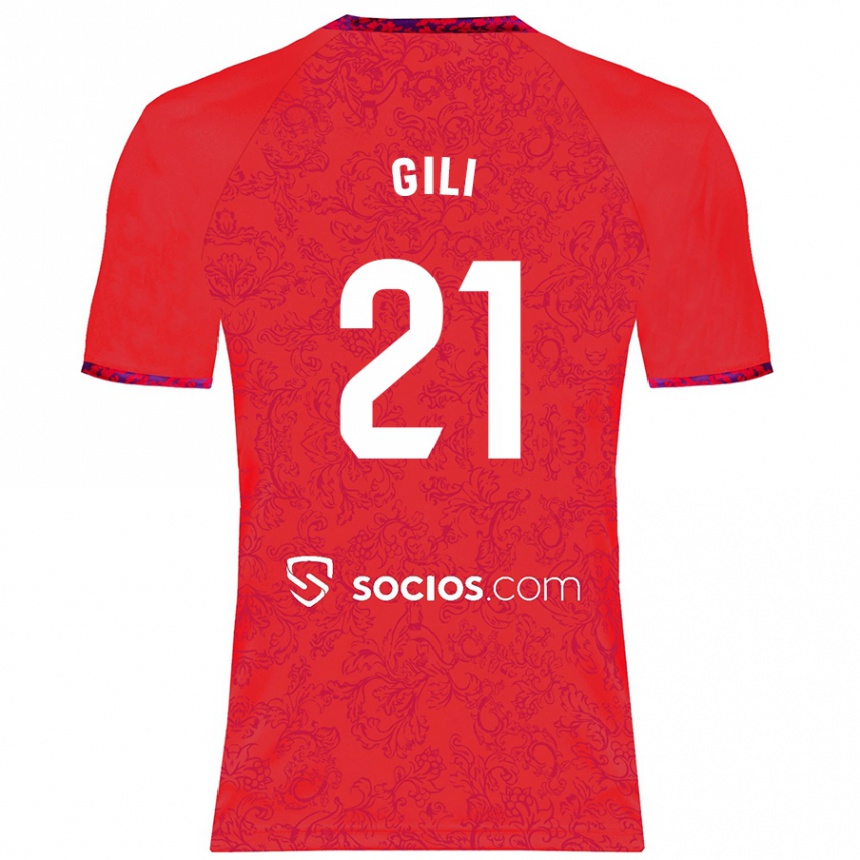 Niño Fútbol Camiseta Gemma Gili #21 Rojo 2ª Equipación 2024/25 Argentina