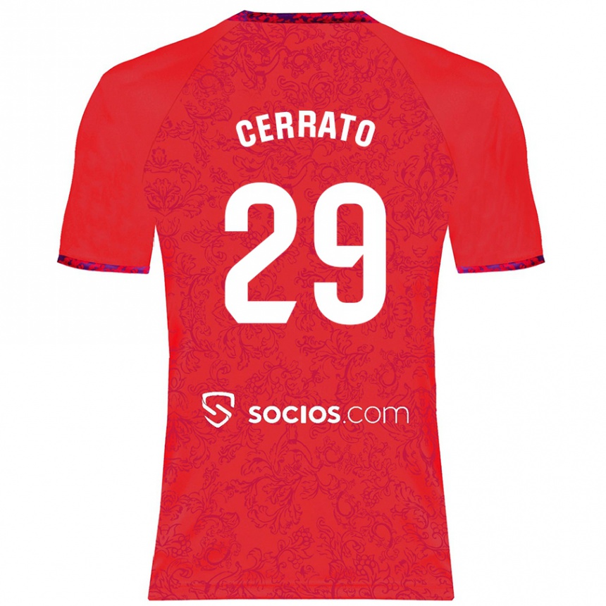 Niño Fútbol Camiseta Alba Cerrato Izquierdo #29 Rojo 2ª Equipación 2024/25 Argentina