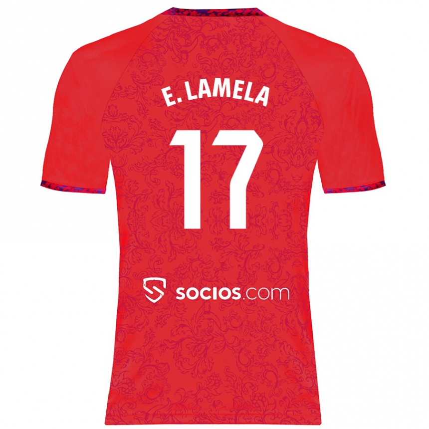 Niño Fútbol Camiseta Erik Lamela #17 Rojo 2ª Equipación 2024/25 Argentina