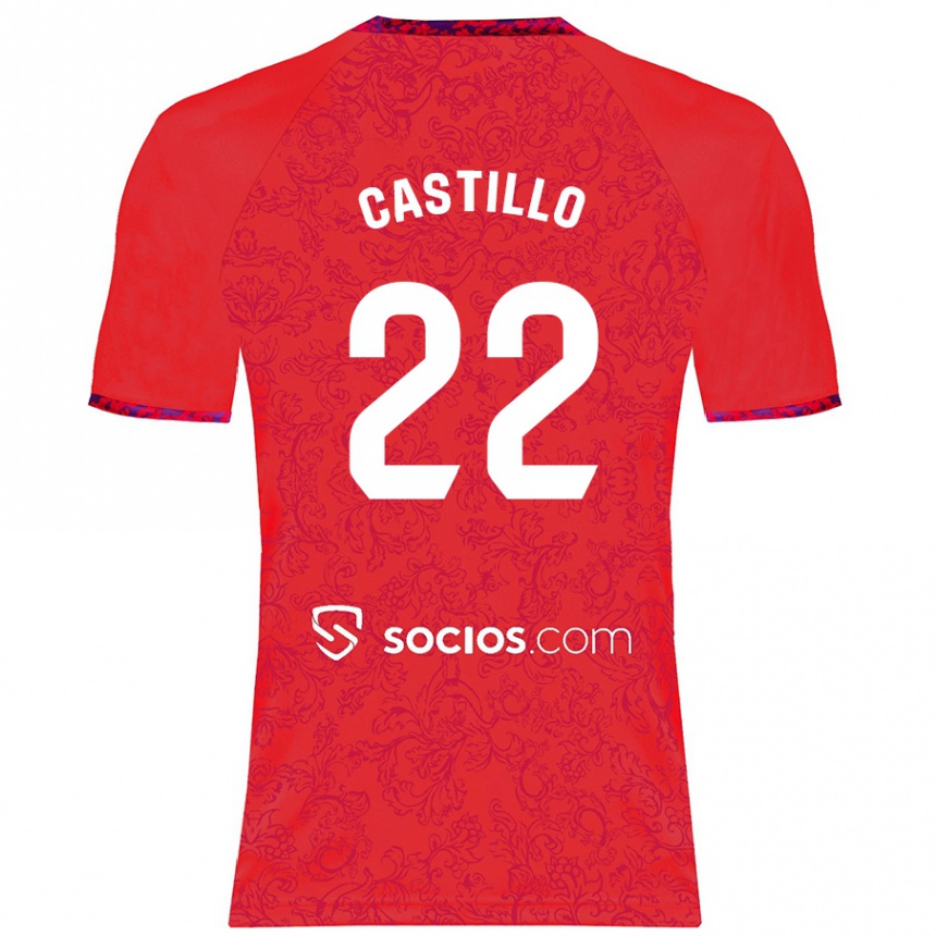 Niño Fútbol Camiseta José Castillo #22 Rojo 2ª Equipación 2024/25 Argentina