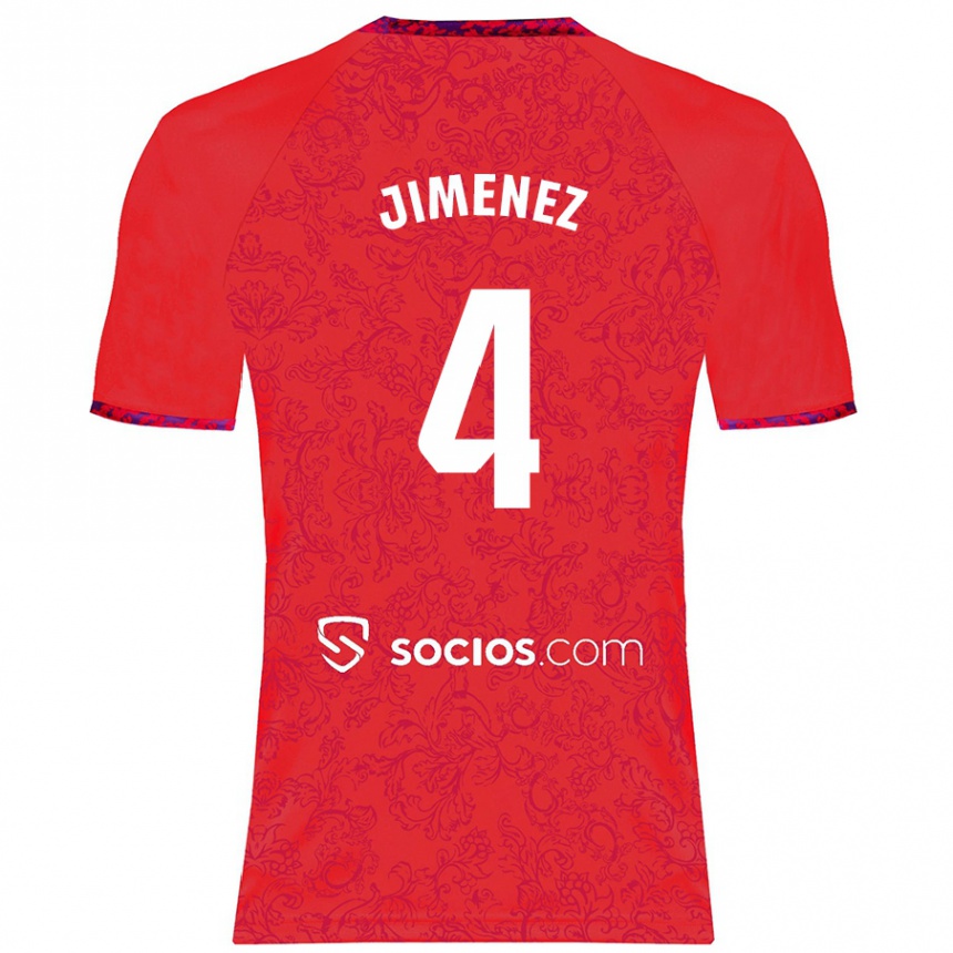 Niño Fútbol Camiseta Diego Jiménez #4 Rojo 2ª Equipación 2024/25 Argentina