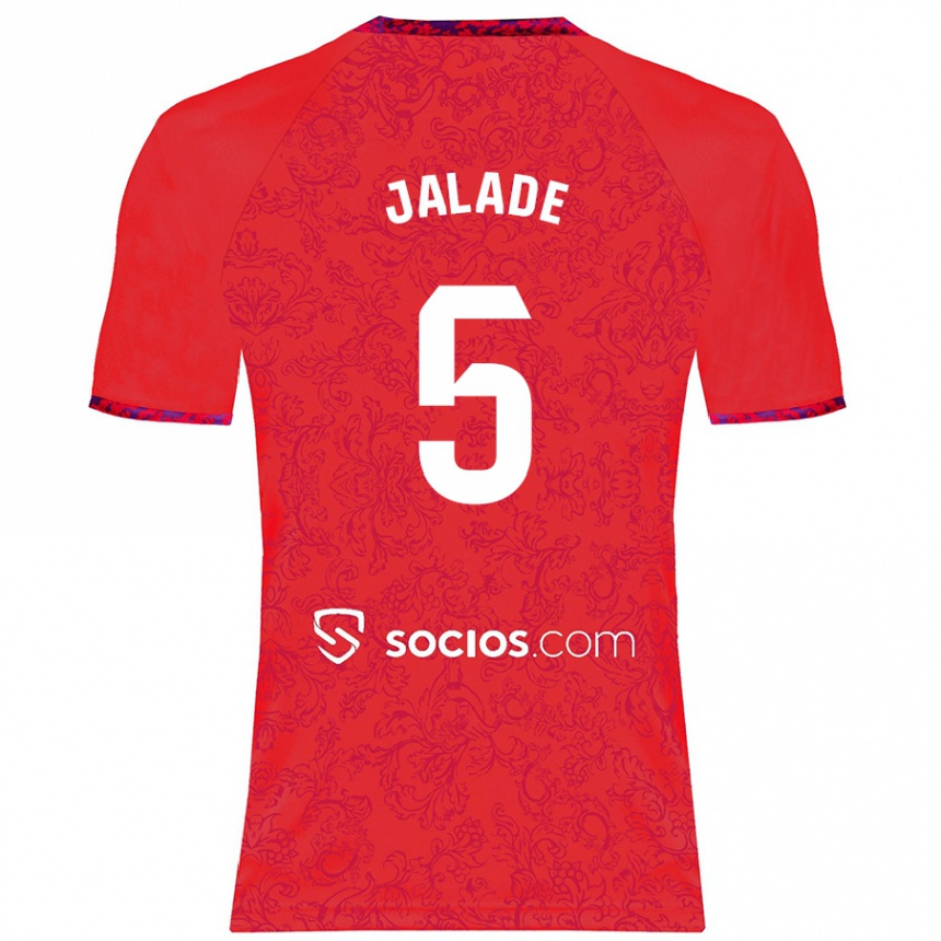 Niño Fútbol Camiseta Robert Jalade #5 Rojo 2ª Equipación 2024/25 Argentina