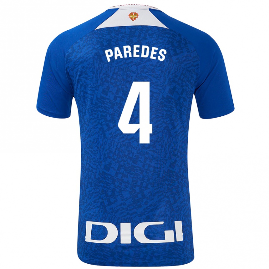 Niño Fútbol Camiseta Aitor Paredes #4 Azul Real 2ª Equipación 2024/25 Argentina