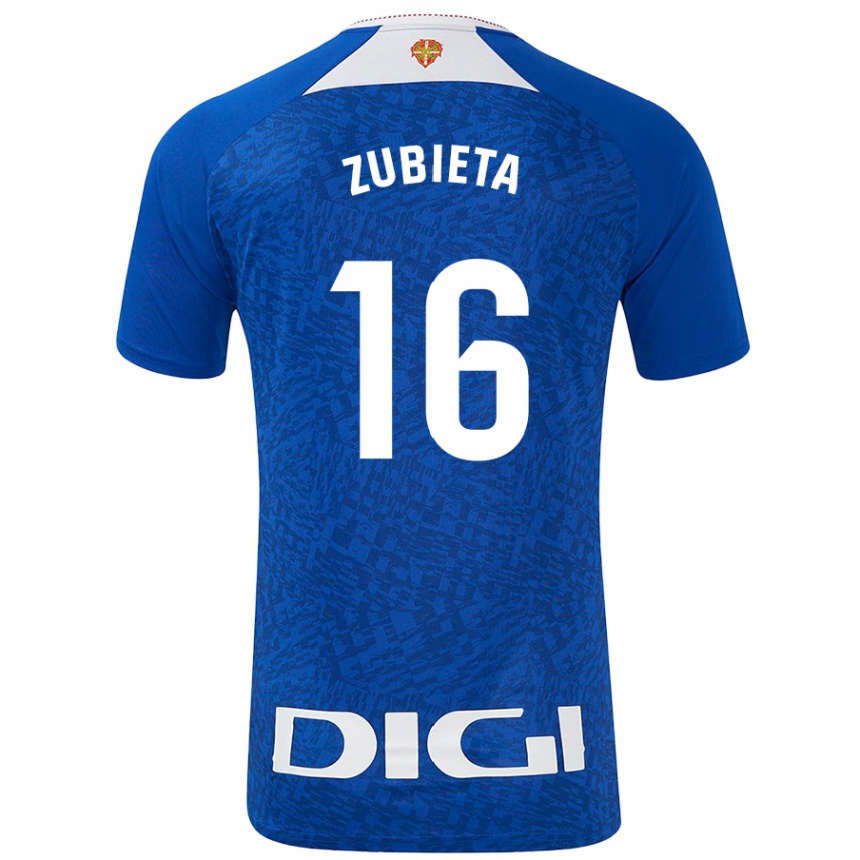 Niño Fútbol Camiseta Maite Zubieta Arambarri #16 Azul Real 2ª Equipación 2024/25 Argentina