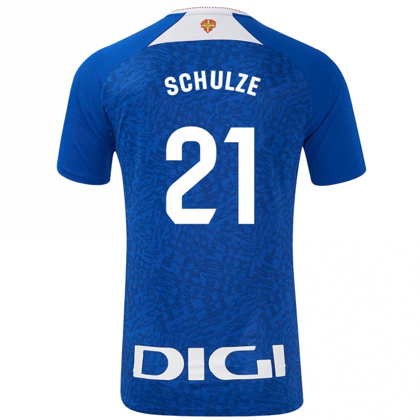 Niño Fútbol Camiseta Bibiane Schulze #21 Azul Real 2ª Equipación 2024/25 Argentina