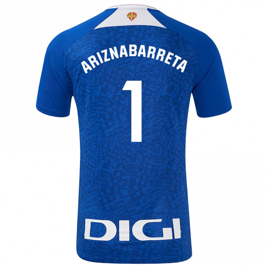 Niño Fútbol Camiseta Oier Ariznabarreta #1 Azul Real 2ª Equipación 2024/25 Argentina