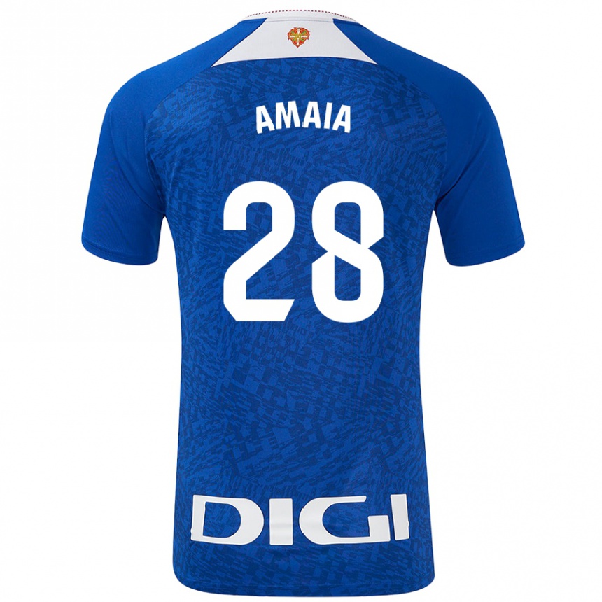 Niño Fútbol Camiseta Amaia Martinez De La Peña #28 Azul Real 2ª Equipación 2024/25 Argentina