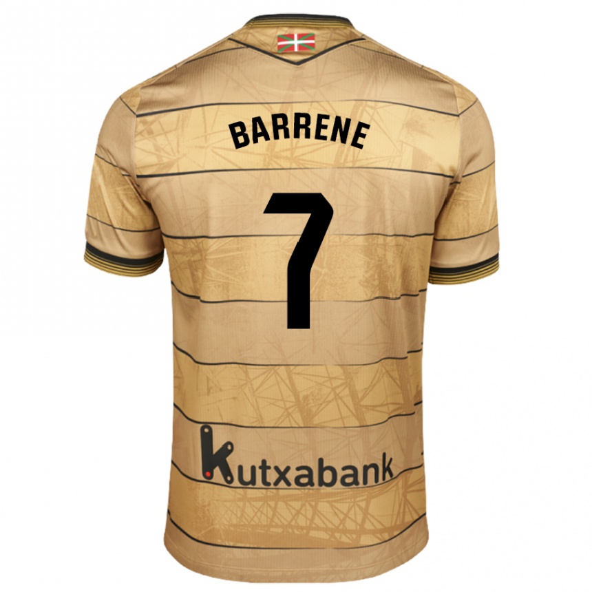 Niño Fútbol Camiseta Ander Barrene #7 Marrón 2ª Equipación 2024/25 Argentina