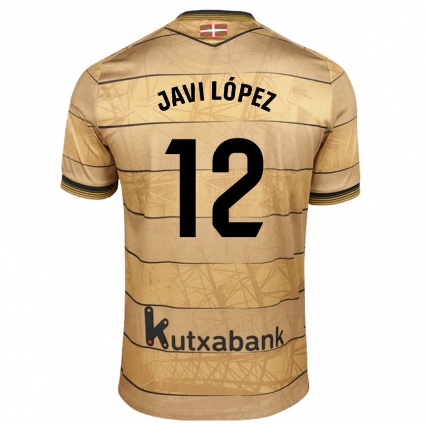 Niño Fútbol Camiseta Javi López #12 Marrón 2ª Equipación 2024/25 Argentina