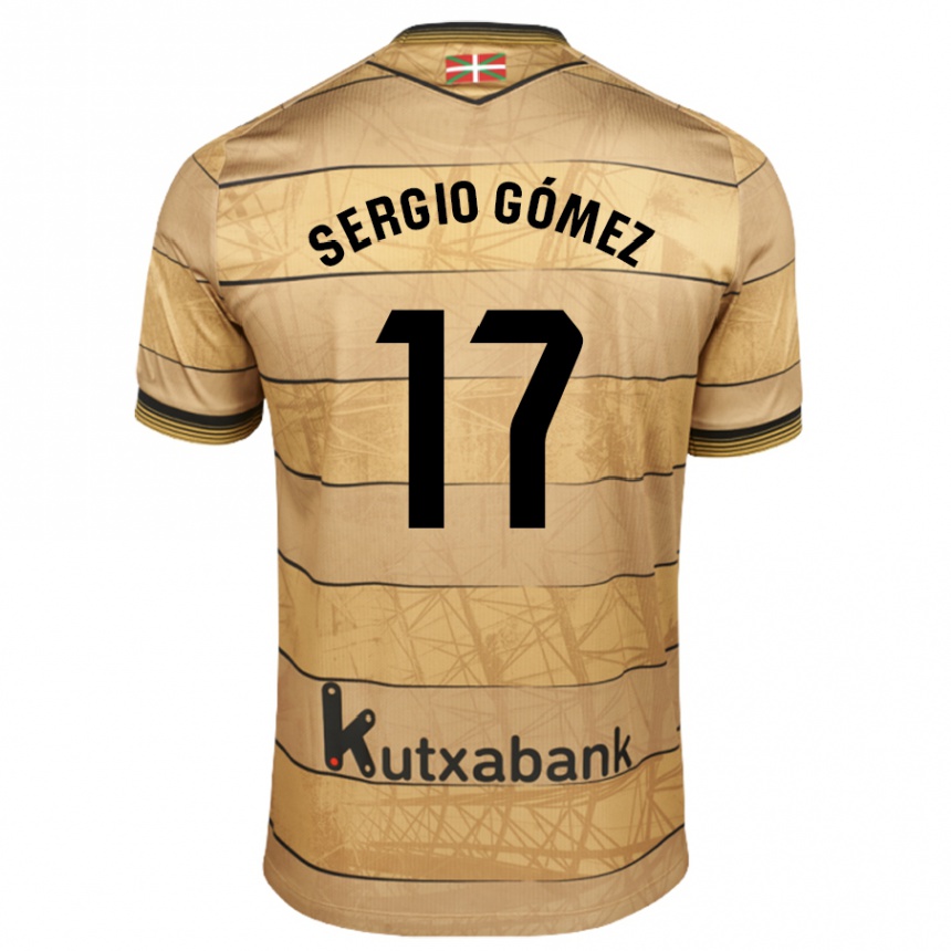 Niño Fútbol Camiseta Sergio Gómez #17 Marrón 2ª Equipación 2024/25 Argentina