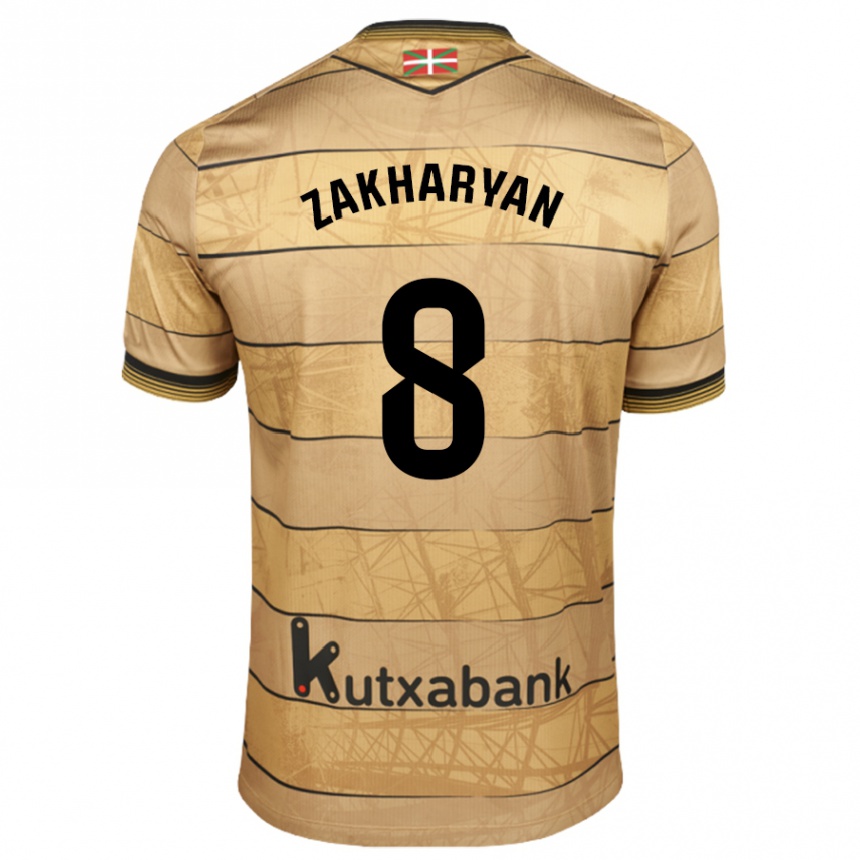 Niño Fútbol Camiseta Arsen Zakharyan #8 Marrón 2ª Equipación 2024/25 Argentina