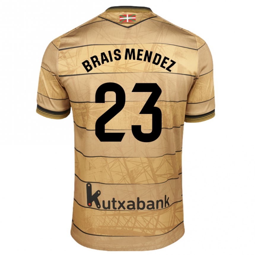 Niño Fútbol Camiseta Brais Méndez #23 Marrón 2ª Equipación 2024/25 Argentina