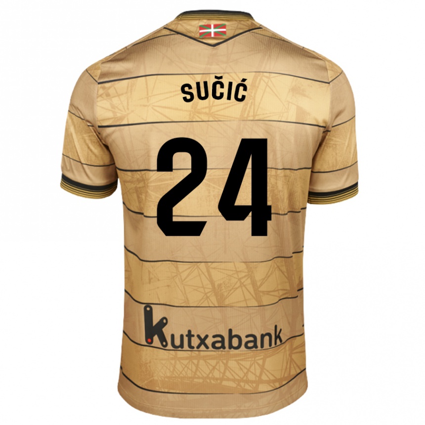 Niño Fútbol Camiseta Luka Sucic #24 Marrón 2ª Equipación 2024/25 Argentina