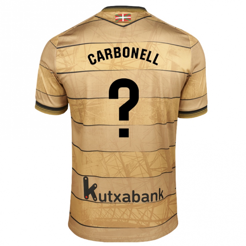 Niño Fútbol Camiseta Tomy Carbonell #0 Marrón 2ª Equipación 2024/25 Argentina