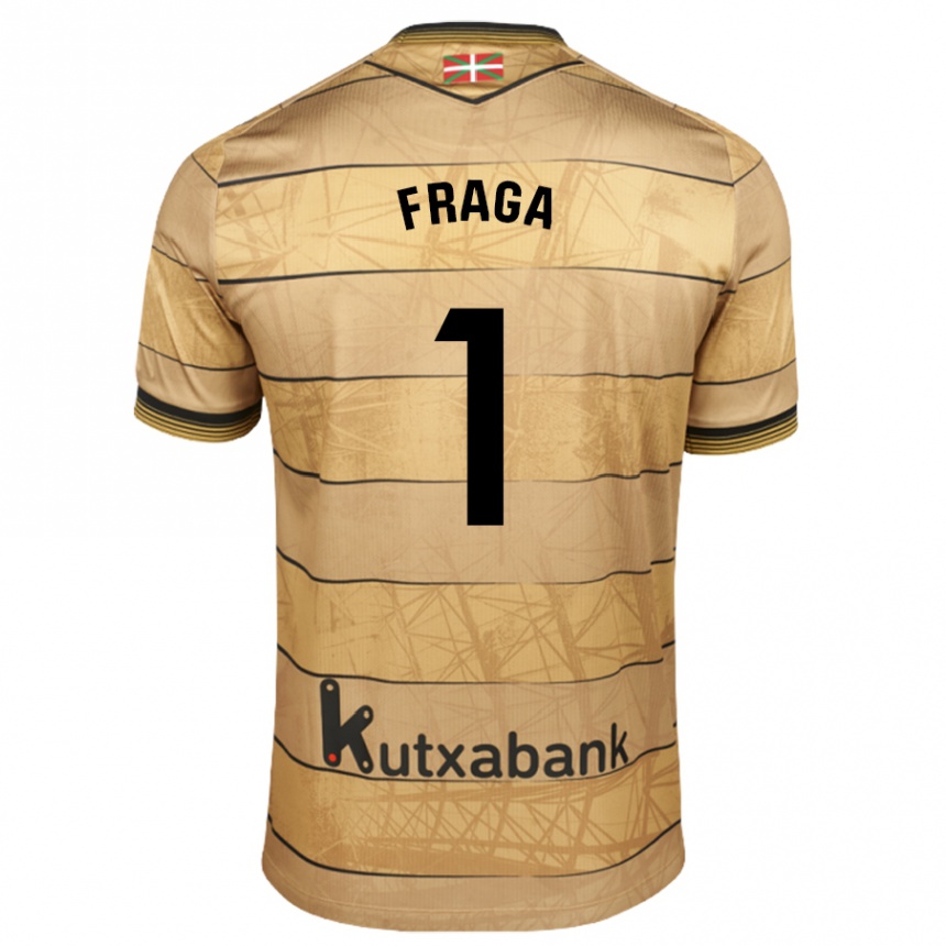 Niño Fútbol Camiseta Aitor Fraga #1 Marrón 2ª Equipación 2024/25 Argentina