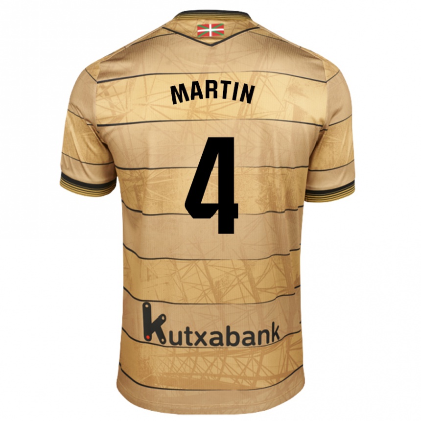 Niño Fútbol Camiseta Jon Martín #4 Marrón 2ª Equipación 2024/25 Argentina