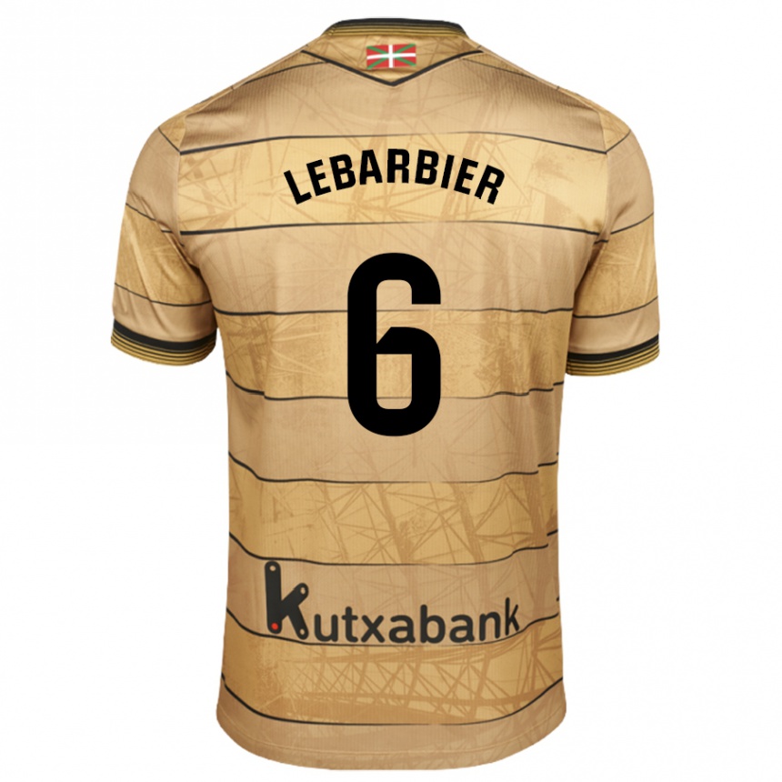 Niño Fútbol Camiseta Alex Lebarbier #6 Marrón 2ª Equipación 2024/25 Argentina