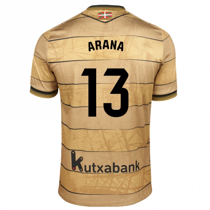 Niño Fútbol Camiseta Egoitz Arana #13 Marrón 2ª Equipación 2024/25 Argentina