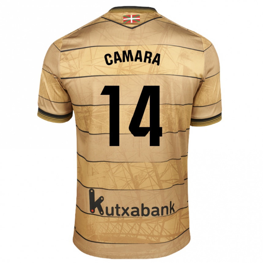 Niño Fútbol Camiseta Ibra Cámara #14 Marrón 2ª Equipación 2024/25 Argentina