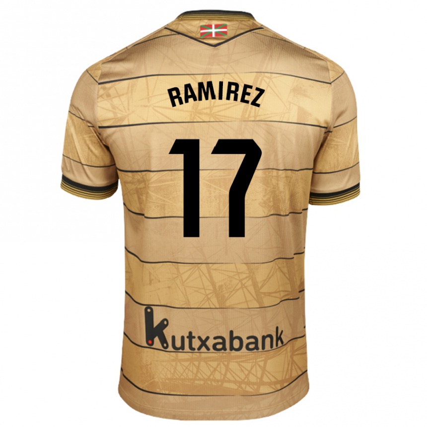 Niño Fútbol Camiseta Darío Ramirez #17 Marrón 2ª Equipación 2024/25 Argentina