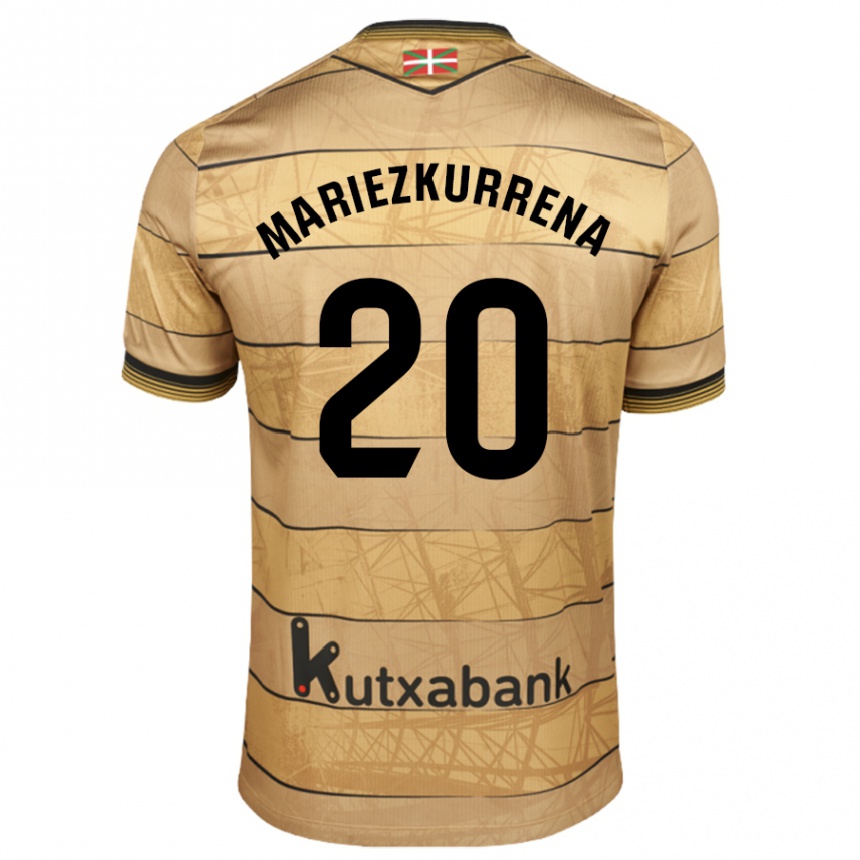 Niño Fútbol Camiseta Arkaitz Mariezkurrena #20 Marrón 2ª Equipación 2024/25 Argentina