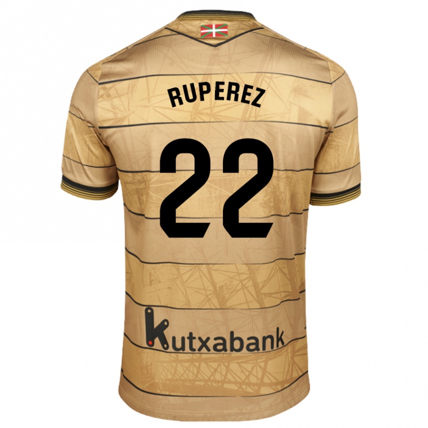 Niño Fútbol Camiseta Iñaki Rupérez #22 Marrón 2ª Equipación 2024/25 Argentina