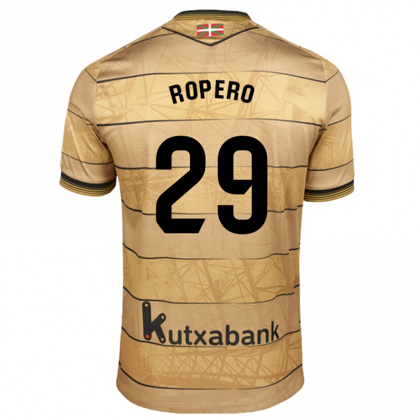 Niño Fútbol Camiseta Iker Ropero #29 Marrón 2ª Equipación 2024/25 Argentina