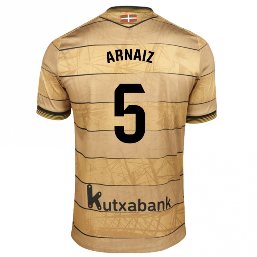 Niño Fútbol Camiseta Iris Arnaiz #5 Marrón 2ª Equipación 2024/25 Argentina