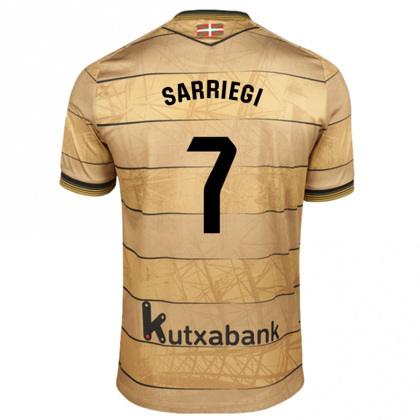 Niño Fútbol Camiseta Amaiur Sarriegi Isasa #7 Marrón 2ª Equipación 2024/25 Argentina