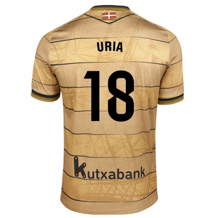 Niño Fútbol Camiseta Mirari Uria Gabilondo #18 Marrón 2ª Equipación 2024/25 Argentina