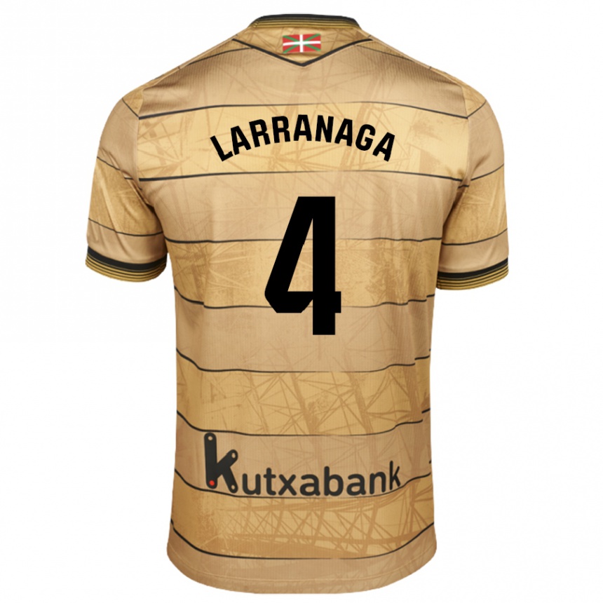 Niño Fútbol Camiseta Aitor Larrañaga #4 Marrón 2ª Equipación 2024/25 Argentina