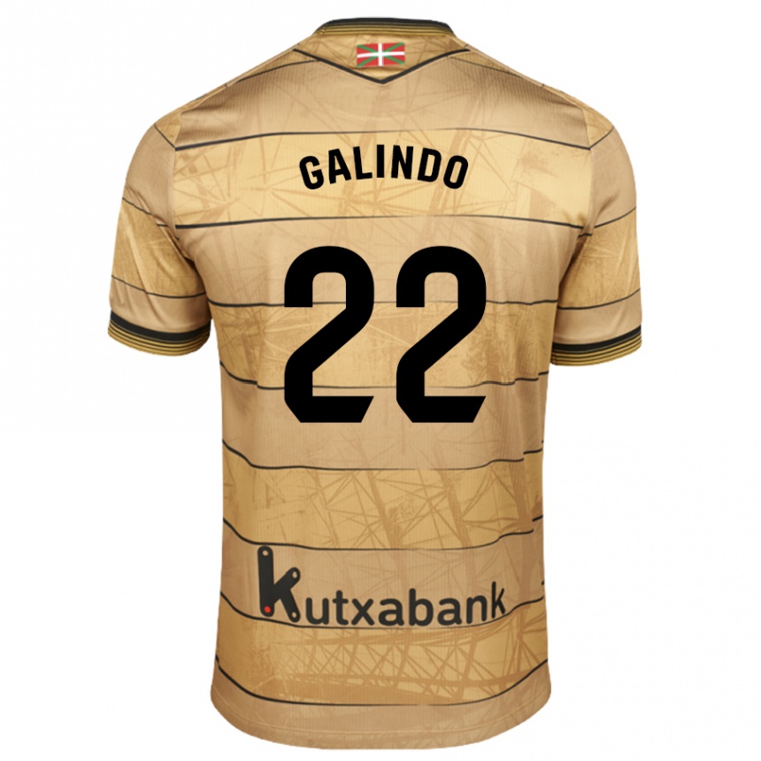 Niño Fútbol Camiseta Iker Galindo #22 Marrón 2ª Equipación 2024/25 Argentina