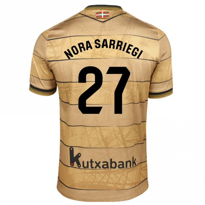 Niño Fútbol Camiseta Nora Sarriegi Galdos #27 Marrón 2ª Equipación 2024/25 Argentina