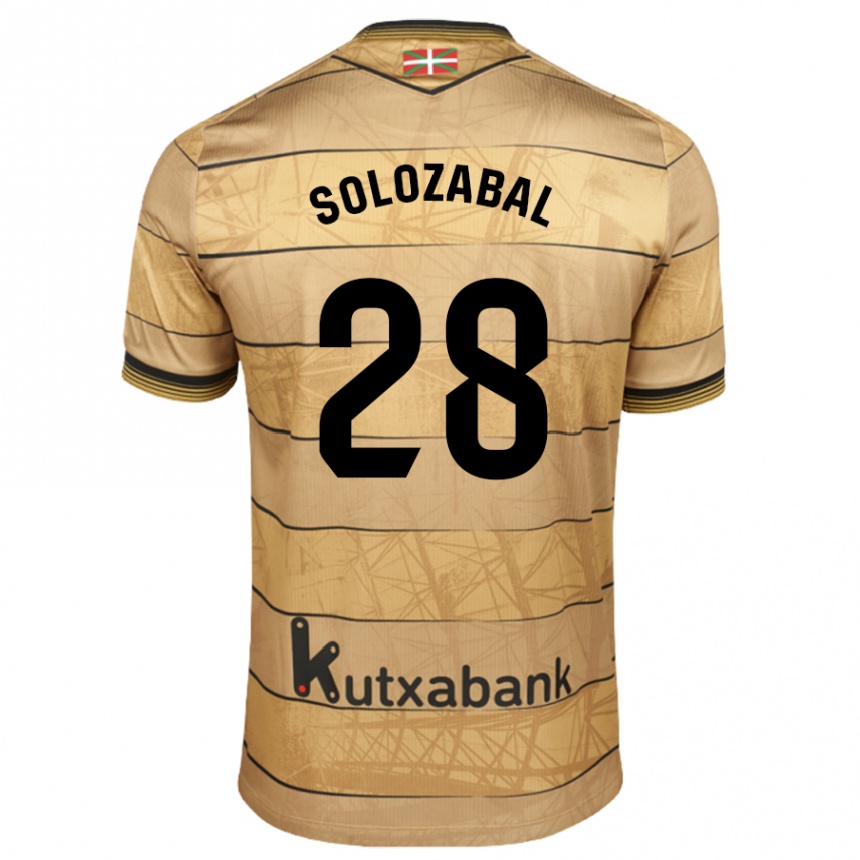 Niño Fútbol Camiseta Malen Solozabal Ibarra #28 Marrón 2ª Equipación 2024/25 Argentina