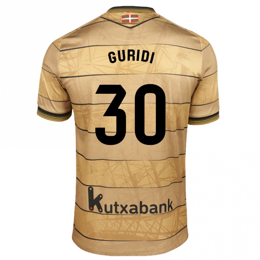 Niño Fútbol Camiseta Elene Guridi Mesonero #30 Marrón 2ª Equipación 2024/25 Argentina