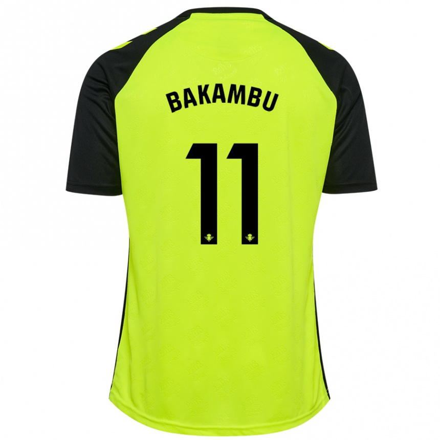 Niño Fútbol Camiseta Cedric Bakambu #11 Amarillo Fluorescente Negro 2ª Equipación 2024/25 Argentina