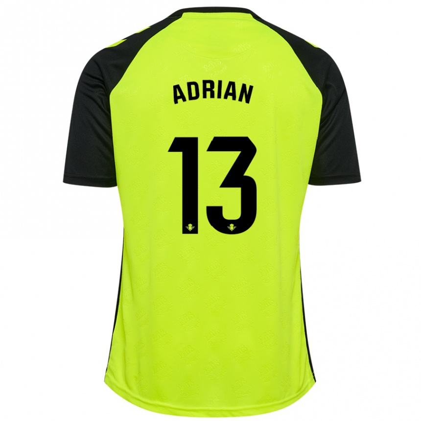 Niño Fútbol Camiseta Adrian #13 Amarillo Fluorescente Negro 2ª Equipación 2024/25 Argentina