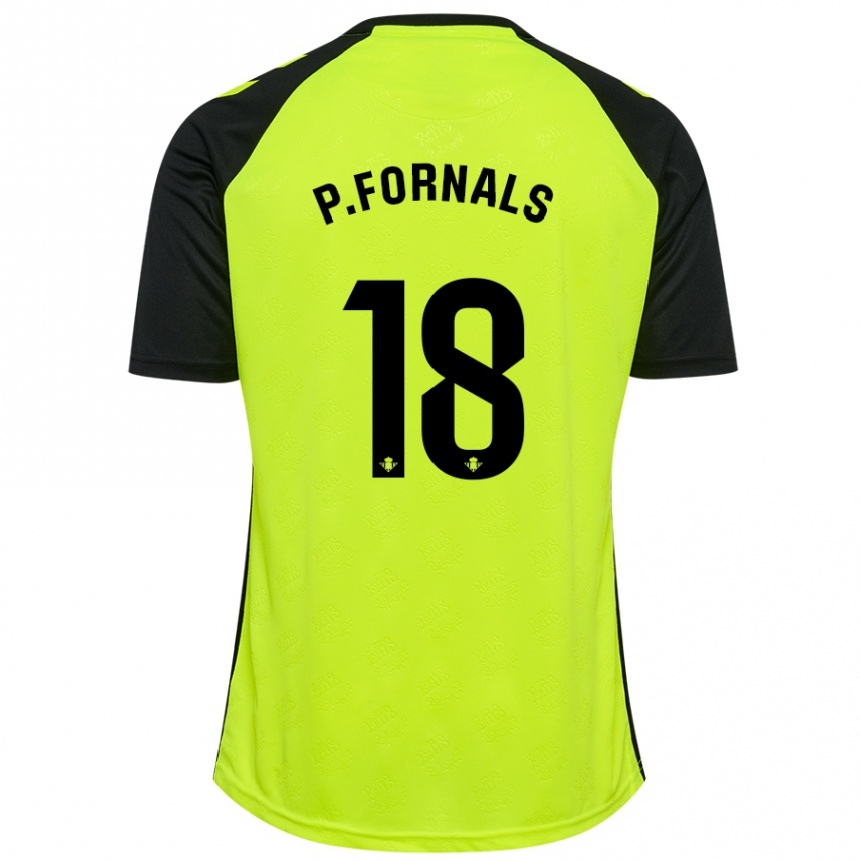 Niño Fútbol Camiseta Pablo Fornals #18 Amarillo Fluorescente Negro 2ª Equipación 2024/25 Argentina