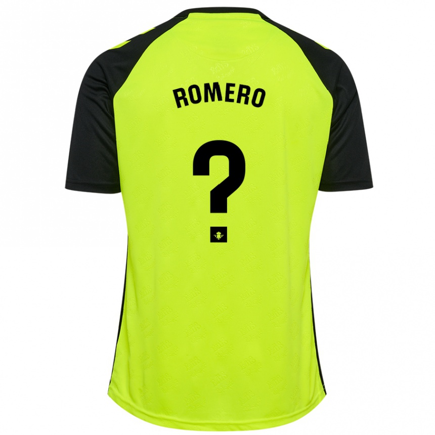 Niño Fútbol Camiseta Dani Romero #0 Amarillo Fluorescente Negro 2ª Equipación 2024/25 Argentina