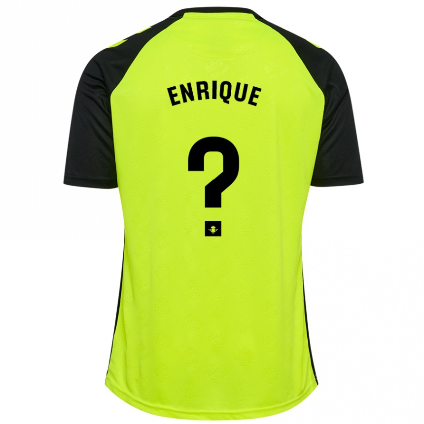 Niño Fútbol Camiseta Enrique Márquez #0 Amarillo Fluorescente Negro 2ª Equipación 2024/25 Argentina