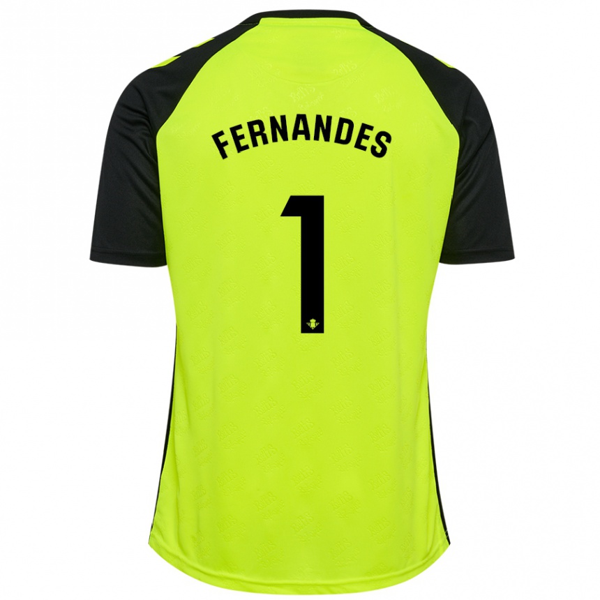 Niño Fútbol Camiseta Guilherme Fernandes #1 Amarillo Fluorescente Negro 2ª Equipación 2024/25 Argentina