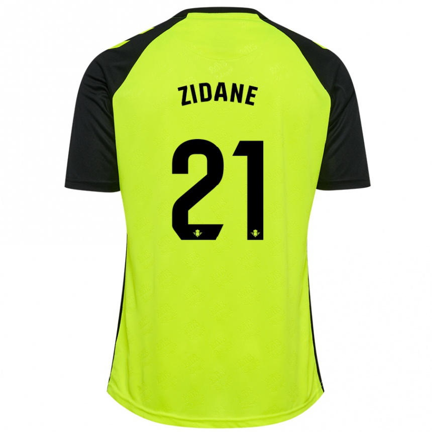 Niño Fútbol Camiseta Elyaz Zidane #21 Amarillo Fluorescente Negro 2ª Equipación 2024/25 Argentina